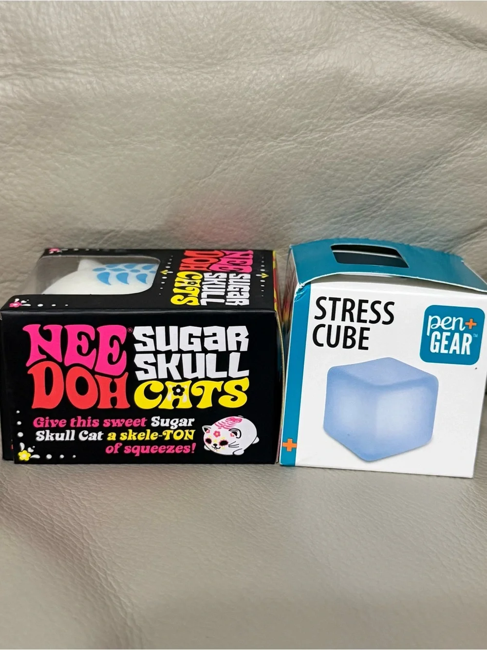 NEW Needoh Sugar Skull Cats Blue Halloween Squishy + Pen & Gear Stress Cube
